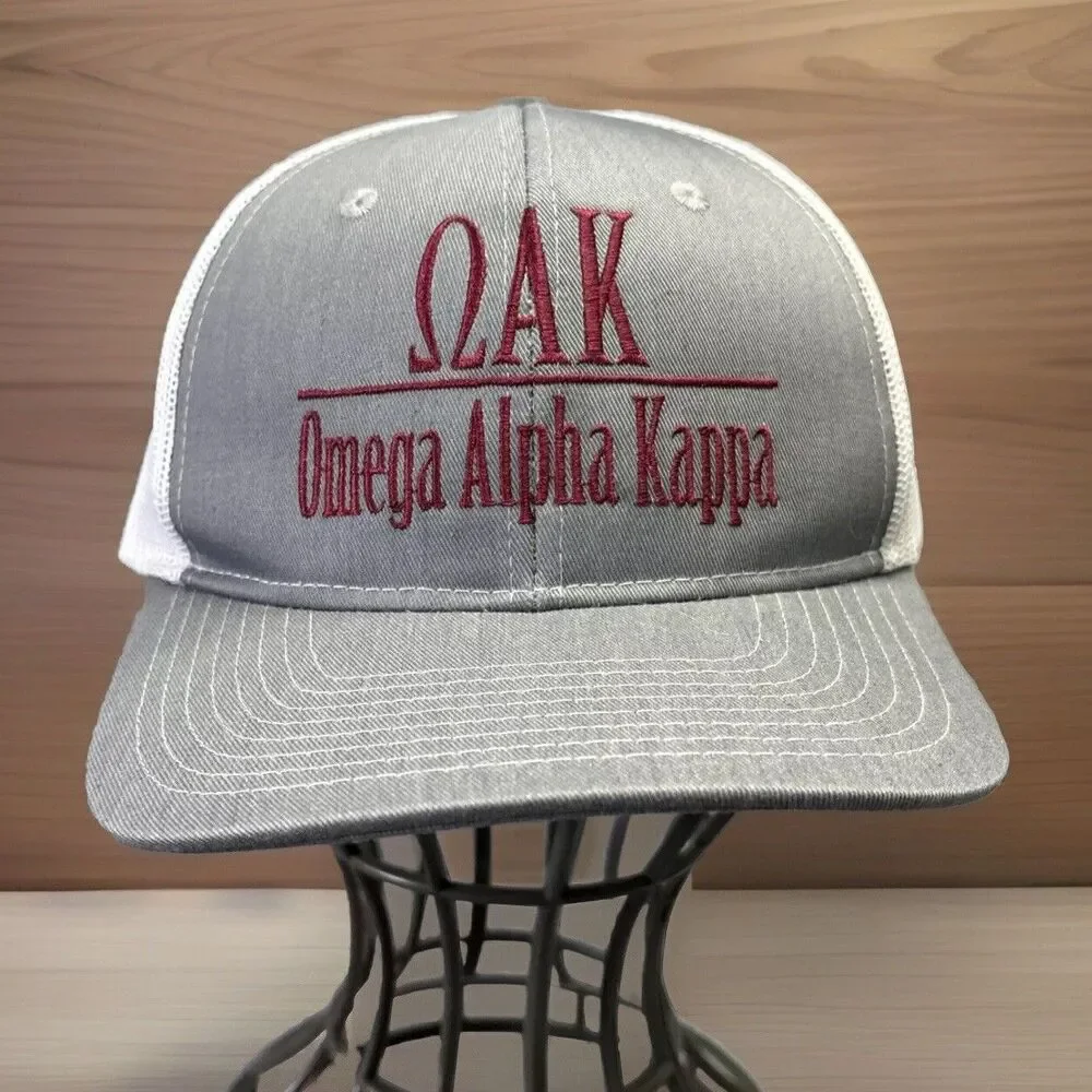 OAK Omega Alpha‎ Kappa Fraternity Cap Trucker Hat Greek Embroidered